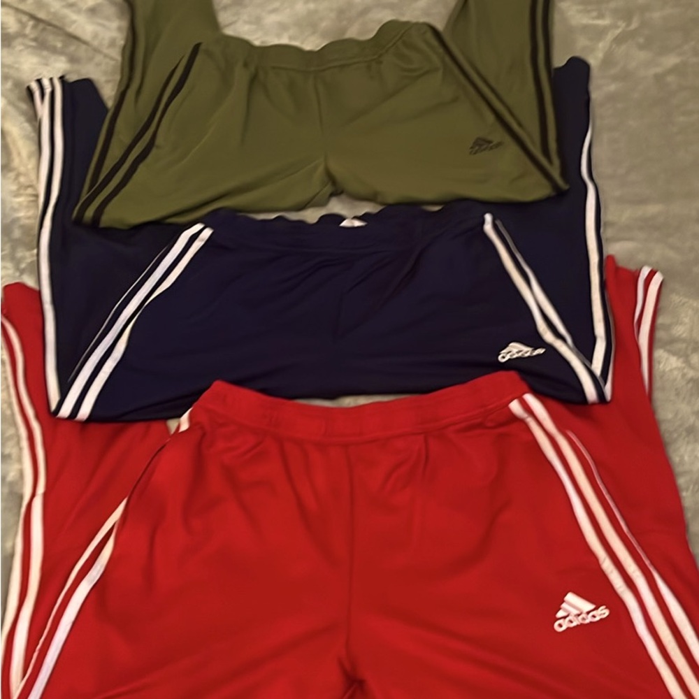 (3) Men’s Adidas Jogger pants all are size Large PRICE IS FOR ALL